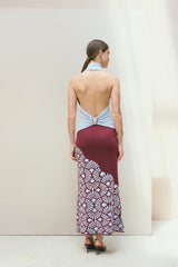 Falda Venus Vinotinto-Azul Celeste