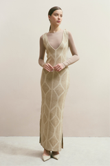 Vestido Atenea Camel-Dorado