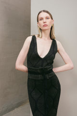 Vestido Atenea Negro-Dorado