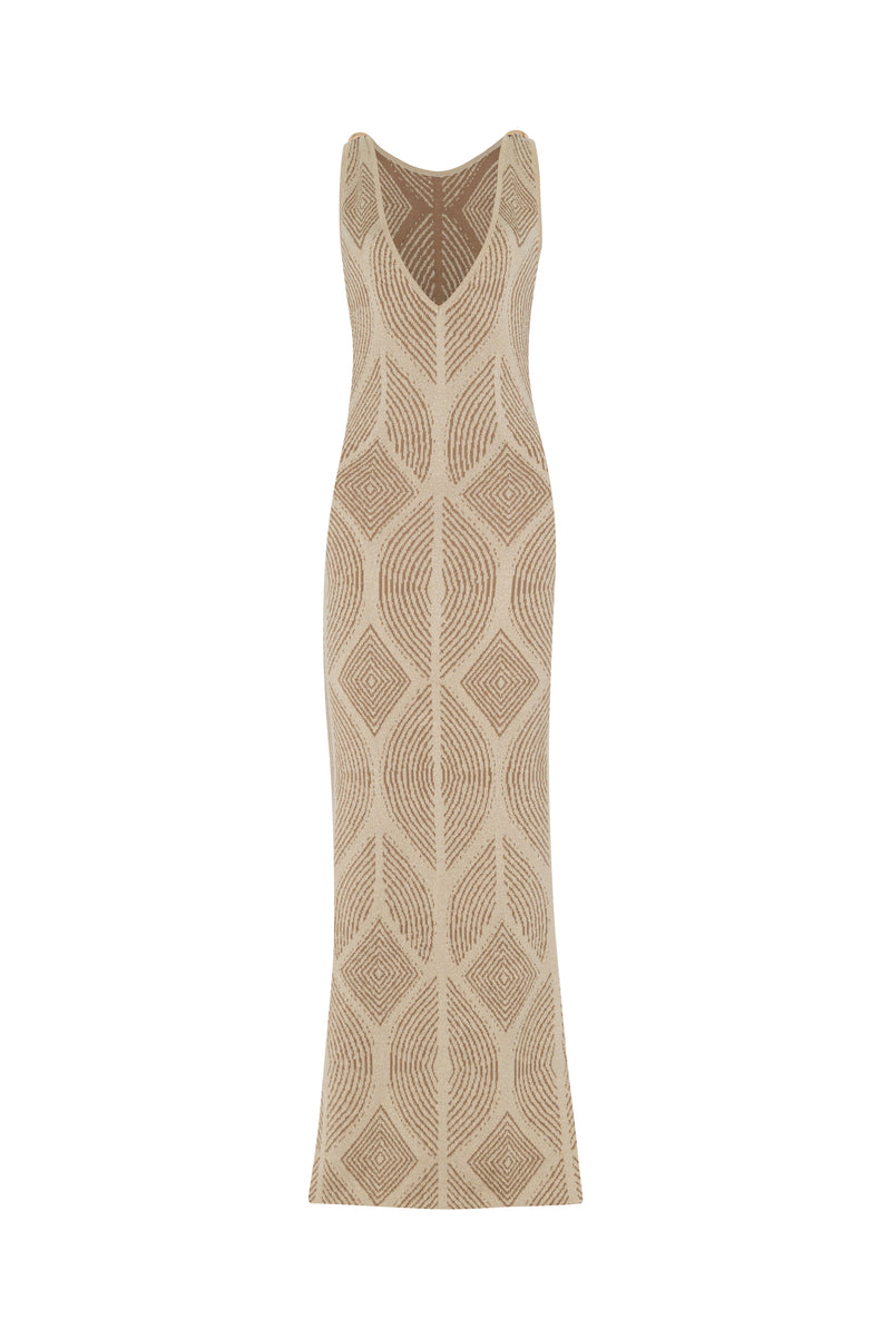 Vestido Atenea Camel-Dorado