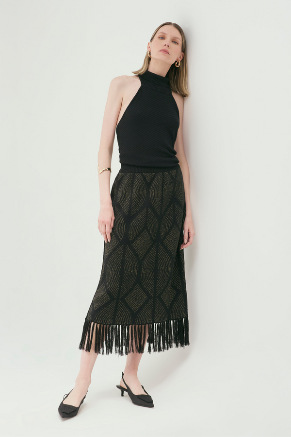 Falda Atenea Negro-Dorado