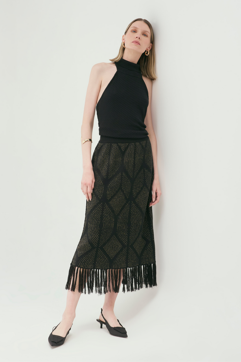 Falda Atenea Negro-Dorado