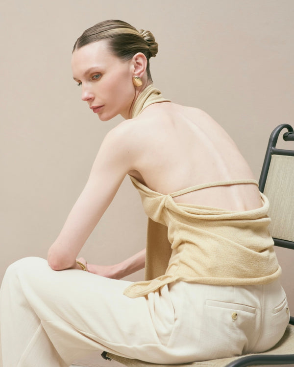 Top Afrodita Beige-Dorado