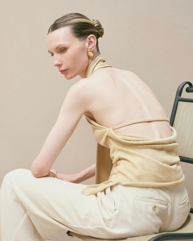 Top Afrodita Beige-Dorado