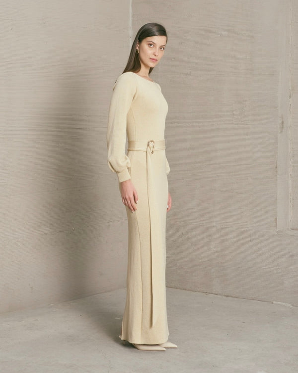 Vestido Ariadna Beige-Dorado
