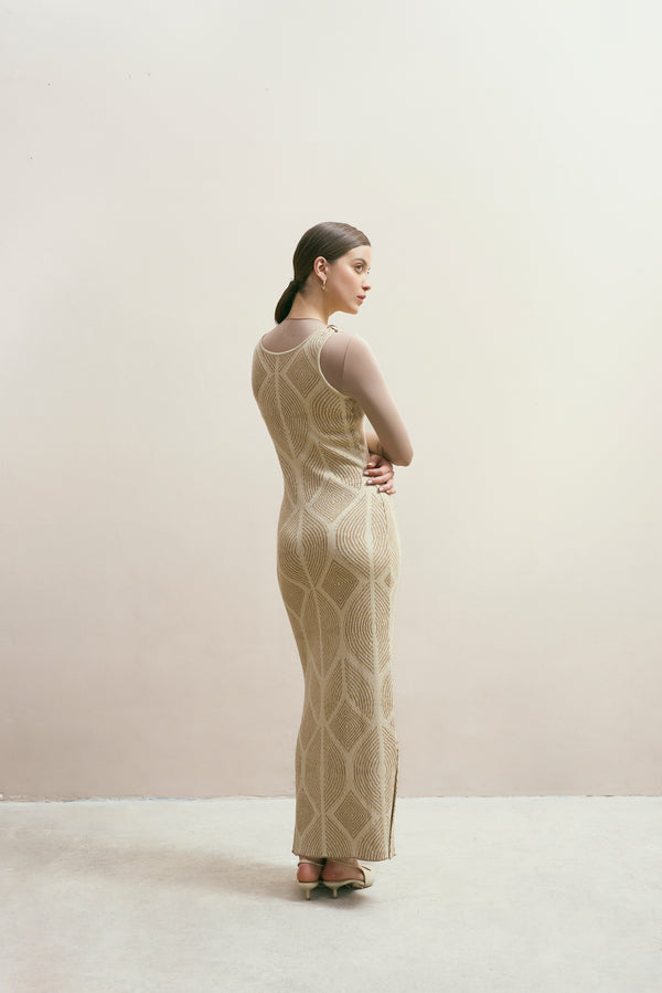 Vestido Atenea Camel-Dorado