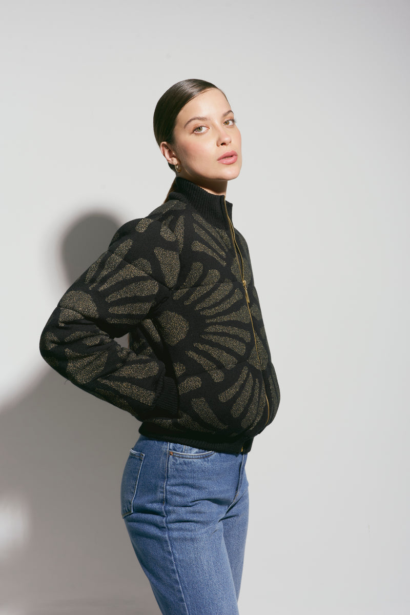 Bomber Jacket Venus Negro-Dorado