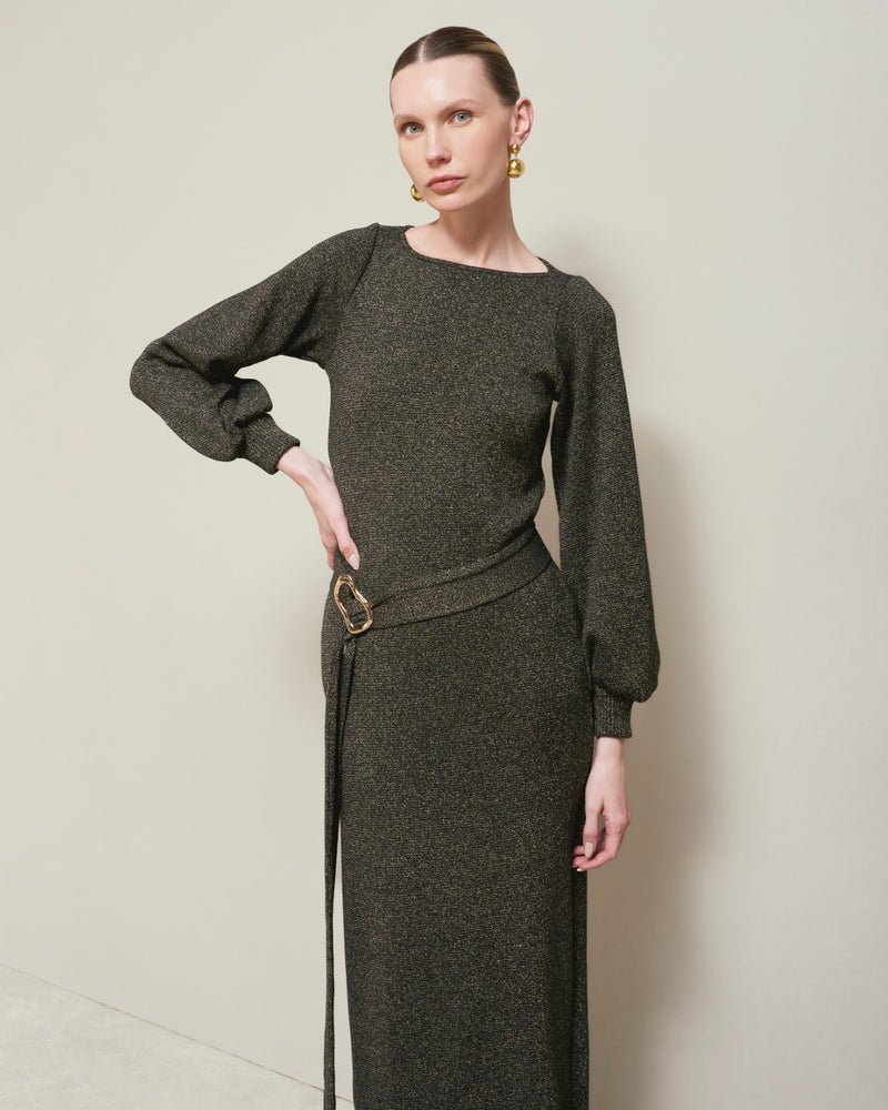 Vestido Ariadna Negro-Dorado