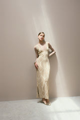Vestido Atenea Camel-Dorado